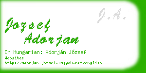 jozsef adorjan business card